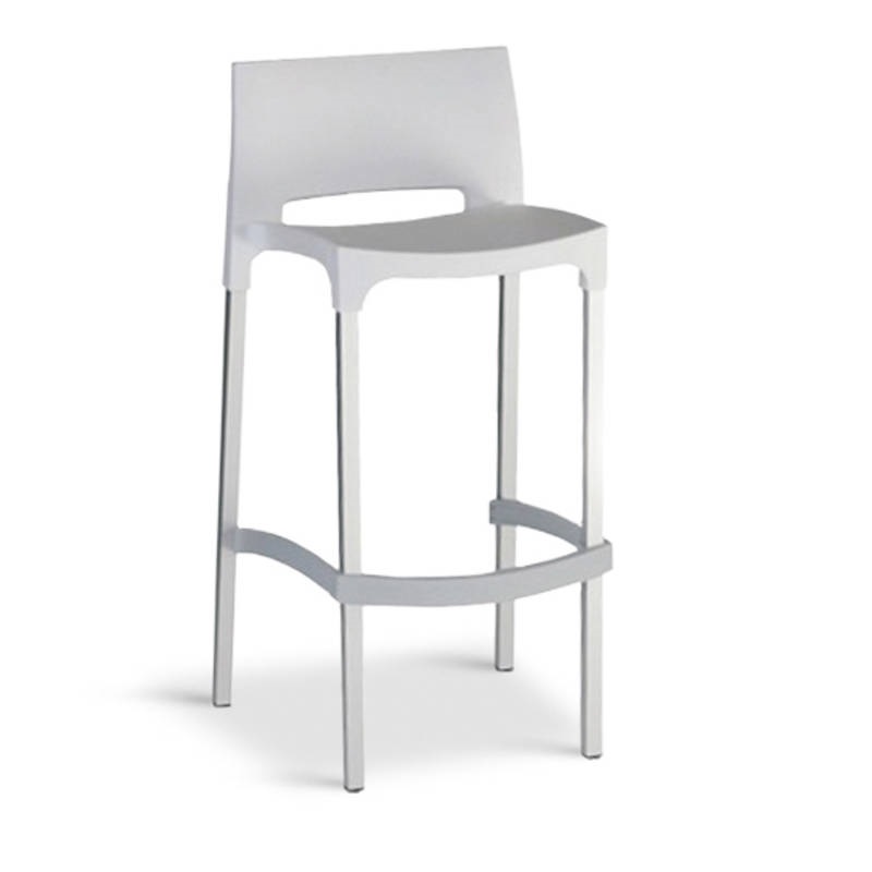 Barkruk wit met leuning 75 cm
